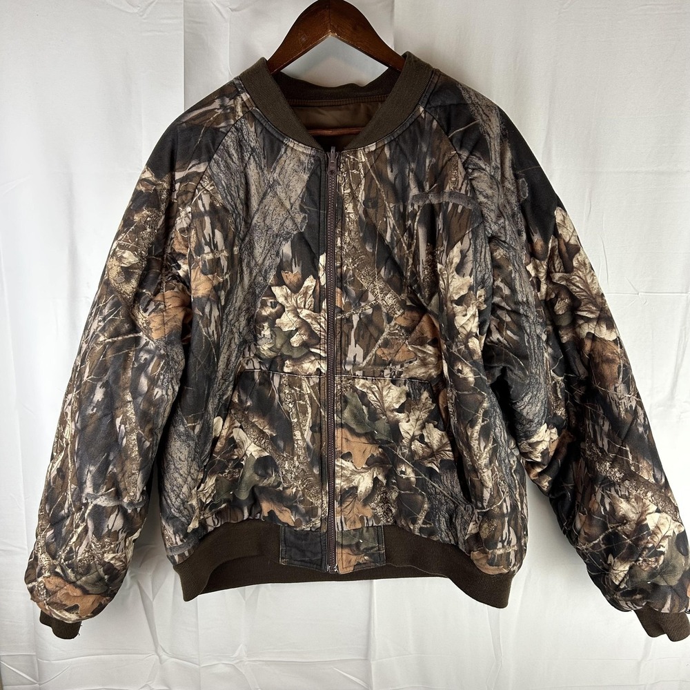 Gamehide Jacket Mens XL Brown Camo Quilted Bomber Insulated Hunting Outdoor‎